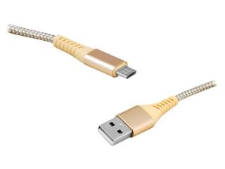 Kabel USB - microUSB 2m złoty.