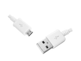 Kabel USB - microUSB, 3m, biały.