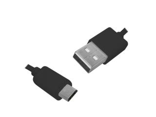 Kabel USB - microUSB, 3m, czarny.