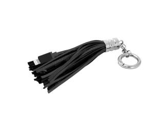 Kabel USB-microUSB brelok, czarny.