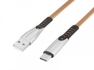 KABEL USB TYP-C  2,4A, ZŁOTY, QUICK CHARGER 3.0, 1m, POWERLINE BW02.