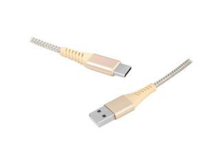 Kabel USB - Type-C, 1m, złoty.