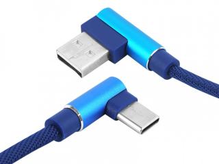 Kabel USB - USB C kątowy BLUE KK21U.