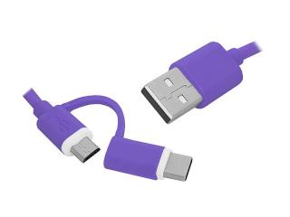 Kabel USB - USB Type-C /micro USB 2w1.