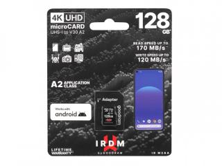 KARTA GOODRAM Micro SD 128GB V30 A2 +adapt. IRDM UHS I U3.