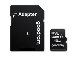 KARTA MicroSD 16 GB + adapt GOODRAM CLASS10 UHS-1.