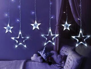 Kurtyna świetlna 138 LED, lampki choinkowe , Gwiazdki, światło zimne białe