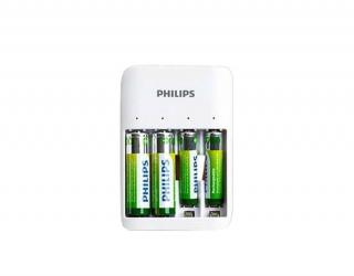 ŁADOWARKA DO AKUMULATORÓW PHILIPS + 2xAAA 700mAh +2xAA 1300mAh Phil-SCB4013NB/00 - PORT USB