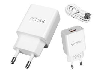 Ładowarka sieciowa z gniazdem USB, WK-017,Fast Charge 5V 2.1A