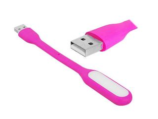 Lampka komputerowa USB gumowa RÓŻOWA.