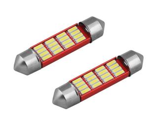 LED AMIO CANBUS 12SMD 4014 Festoon 39mm White 12V/24V, komplet 2szt, wyższa jakość.