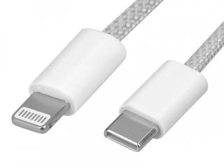 MAXLIFE KABEL USB-C/LIGHTING 1m  20W SZARY NYLON HQ