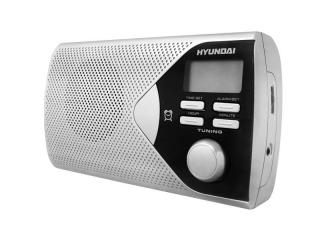 Radio przenośne HYUNDAI PR200S wyświetlacz LCD, zegar, budzik, AUX srebrne.