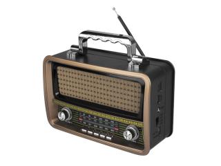 Radio przenośne RETRO USB,TF Card,AUX,BT ,akumulator, czarne