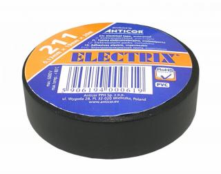 Taśma Electrix 211 PCV, czarna, 15mm x 10m.