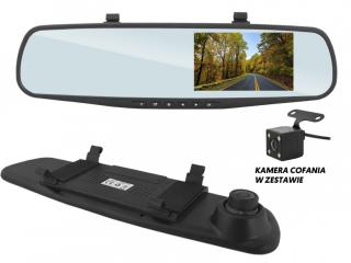 Wideorejestrator samochodowy DVR w lusterku LTC, Full HD, LCD 4.3" + kamera cofania.