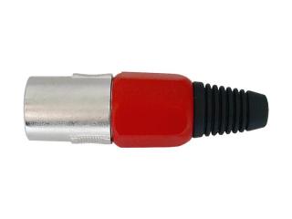 Wtyk mikrofonowy 3P na kabel czerwony