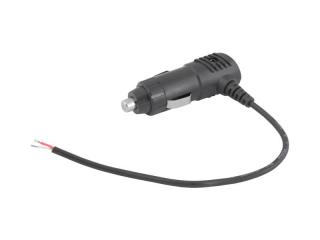 Wtyk zapalniczki samochodowej kątowy LED + bezpiecznik, z kabelem 20cm
