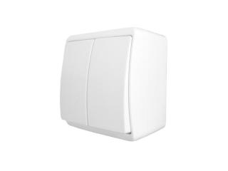 Wyłącznik podwójny NATYNKOWY MODERN 10A-250V, biały.