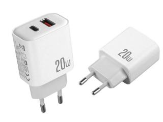 XO ładowarka sieciowa CE12 PD QC 3.0 20W 1xUSB 1xUSB-C biała