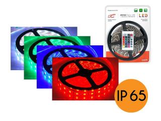 Zestaw: Sznur diodowy RGB IP65, 300 diod SMD5050, 5m + sterownik + zasilacz, RGB.