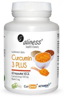 Curcumin C3 complex PLUS Curcuma longa 500 mg Piperin 5 mg 60 kapsułek - Aliness