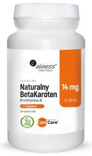 Naturalny BetaKaroten 14 mg (ProWitamina A) x 100 tab. vege - Aliness