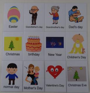 Dni świąteczne karty edukacyjne wersja w j. angielskim