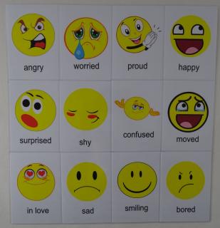 Emocje karty edukacyjne - wersja w j. angielskim