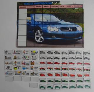Magnetyczna tablica motywacyjna dla chłopców - samochody Tablica motywacyjna z autami