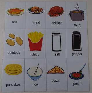 Obiad karty edukacyjne wersja w j. angielskim