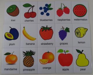 Owoce karty edukacyjne - wersja w j. angielskim