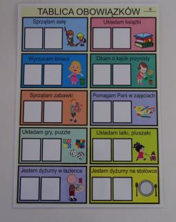 Plan dyżurów dzieci w przedszkolu