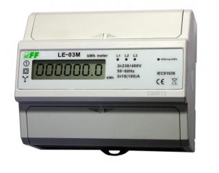 FF - LICZNIK ENERGII ELEKTRYCZNEJ 3 BIEGUNY 3X 10/100A RS-485 MODBUS WYŚWIETLACZ LED LE-03M - LE-03M