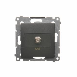 KONTAKT SIMON - Gniazdo antenowe SAT pojedyncze (moduł). Do instalacji indywidualnych; antracyt - DASF1.01/48