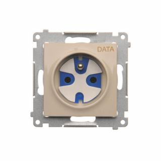 KONTAKT SIMON - Gniazdo DATA z kluczem uprawniającym (moduł) 16A, 250V~, zaciski śrubowe; kremowy - DGD1.01/41