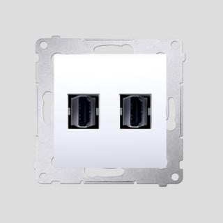KONTAKT SIMON - Gniazdo HDMI podwójne (moduł); biały - DGHDMI2.01/11
