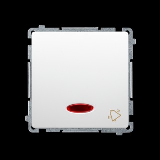 KONTAKT SIMON - Przycisk dzwonek z podświetleniem LED (moduł) 10AX, 250V~, szybkozłącza; biały - BMD1L.01/11