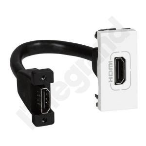 LEGRAND - GNIAZDO HDMI TYPU A Z PRZEWODEM BIAŁY MOSAIC - 078778