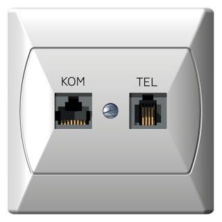 OSPEL - GNIAZDO KOMPUTEROWO-TELEFONICZNE RJ 45, KAT. 5E+ RJ 11 AKCENT  - GPKT-A/F/00