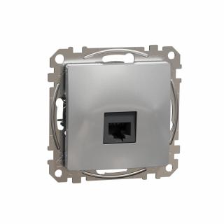 SCHNEIDER ELECTRIC - Gniazdo komputerowe RJ45 kat.6 UTP, srebrne aluminium Sedna Design - SDD113461