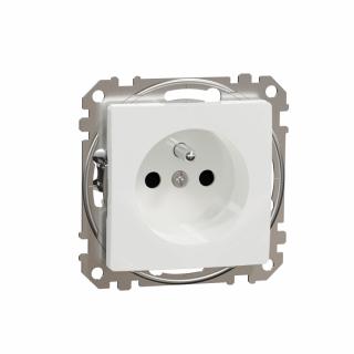 SCHNEIDER ELECTRIC - GNIAZDO POJEDYNCZE 2P+Z ZACISKI ŚRUBOWE Z PRZESŁONAMI BIAŁY SEDNA DESIGN - SDD111011