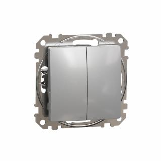 SCHNEIDER ELECTRIC - Łącznik podwójny schodowy, srebrne alum. Sedna Design - SDD113108