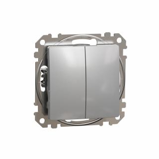 SCHNEIDER ELECTRIC - Przycisk podwójny, srebrne aluminium Sedna Design - SDD113118