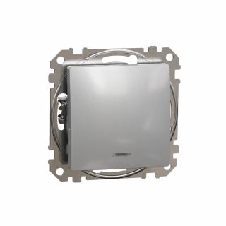 SCHNEIDER ELECTRIC - Przycisk z podświetleniem, srebrne aluminium Sedna Design - SDD113111L