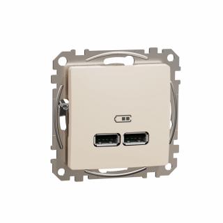 SCHNEIDER ELECTRIC - Sedna Design, Gniazdo ładowania USB A+A 2,1A, beżowe - SDD112401