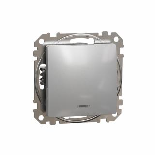 SCHNEIDER ELECTRIC - Sedna Design, Łącznik schodowy z podświetleniem, srebrne aluminium - SDD113106L