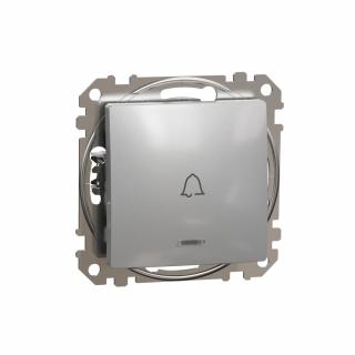 SCHNEIDER ELECTRIC - Sedna Design, Przycisk "dzwonek" z podświetleniem, srebrne aluminium - SDD113131L