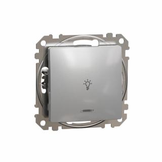 SCHNEIDER ELECTRIC - Sedna Design, Przycisk "światło" z podświetleniem, srebrne aluminium - SDD113132L