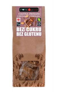 CIASTKA OWSIANE Z MIGDAŁAMI I CZEKOLADĄ BEZ DODATKU CUKRU BEZGLUTENOWE 150 g - PUREGOOD